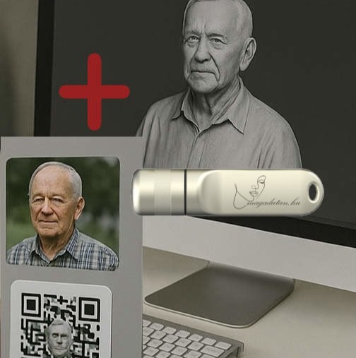 Dombormű, QR kód, pendrive